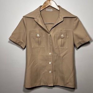 Jones New York Short Sleeve Utility Jacket in Tan